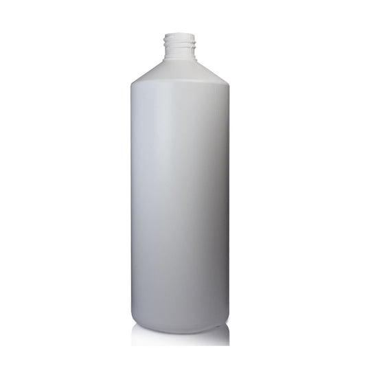 1 Litre White HDPE Plastic Round Bottle