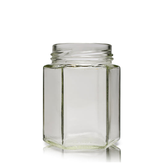 110ml Hexagonal Clear Glass Jar