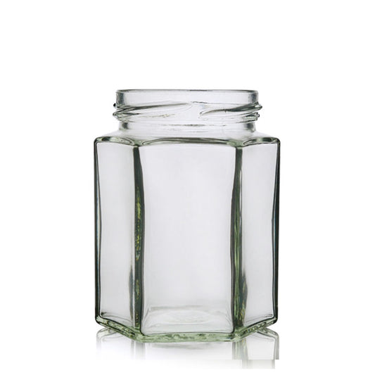 190ml Hexagonal Clear Glass Jar