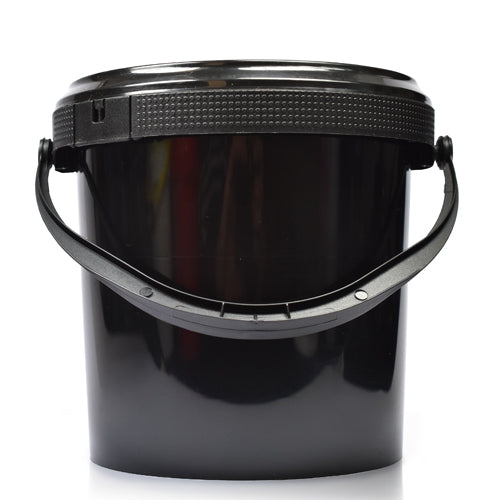 1 Litre Black Bucket With Plastic Handle