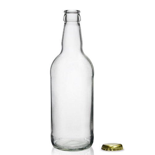 500ml Short Clear Glass Cider Bottle