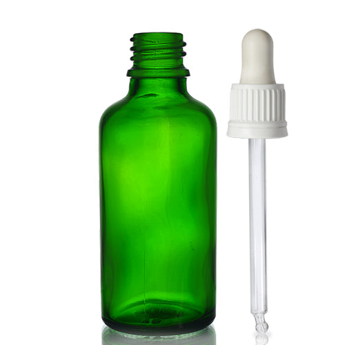 50ml Green Glass Dropper Bottle