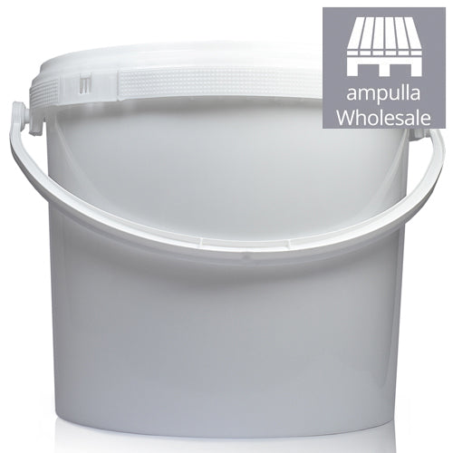 5L White Bucket With Handle & T/E Lid